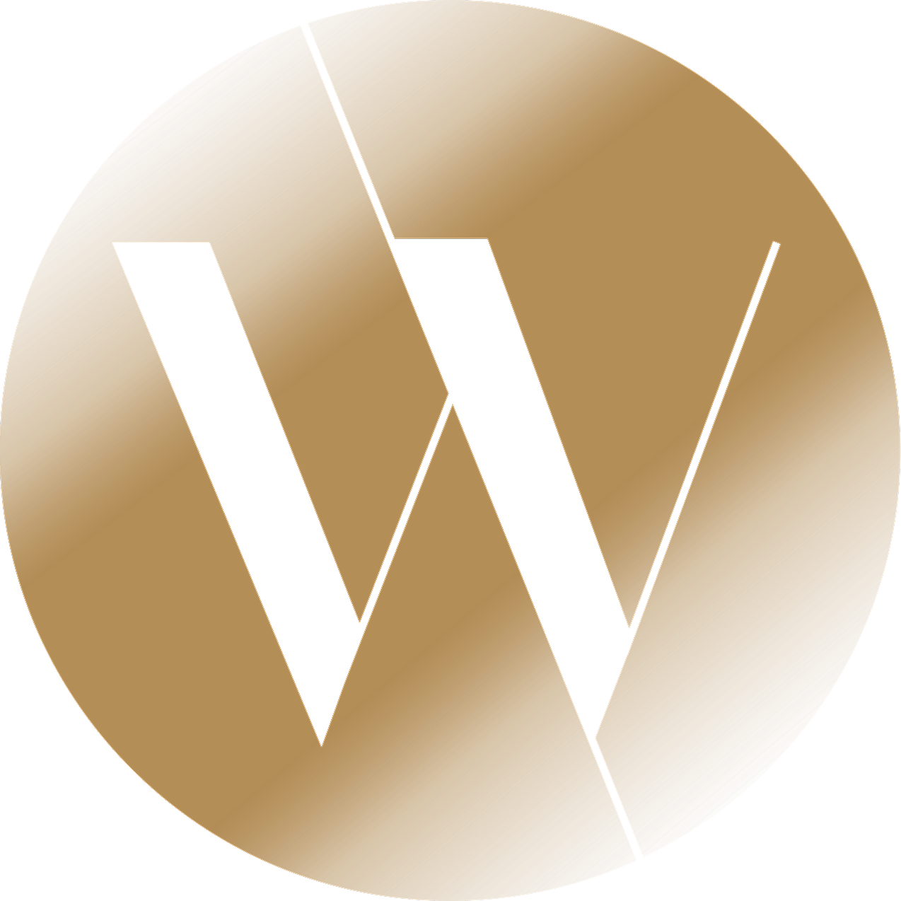 Stylized letter W in a circular design